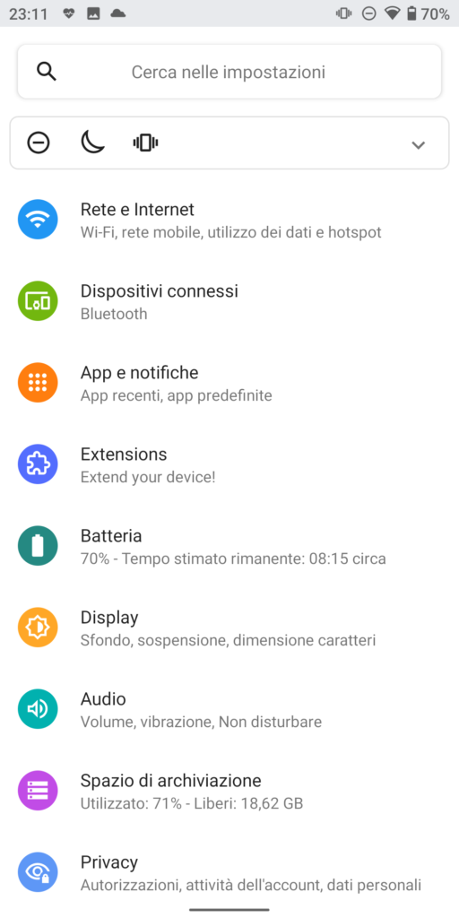 Screenshot 20191102 231136 Impostazioni 512x1024 - AOSP EXTENDED (AEX) Android 10 Per Xiaomi Redmi Note 5