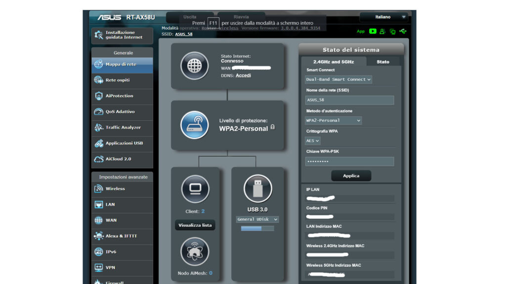 Screenshot 3 1024x576 - Asus RT-AX58U router WIFI 6 recensione