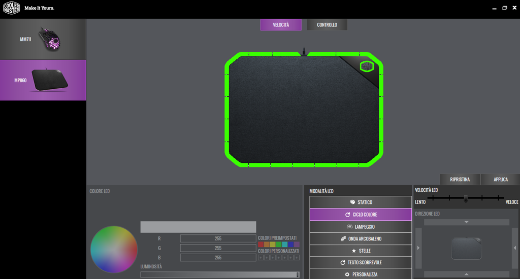 Screenshot 46 1024x550 - Cooler Master mouse MM711 e mouse pad RGB MP860 recensione